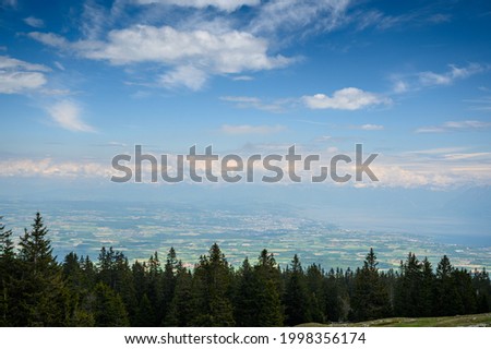 view from Mont Tendre over Lac Leman and Lausanne Photo stock © 