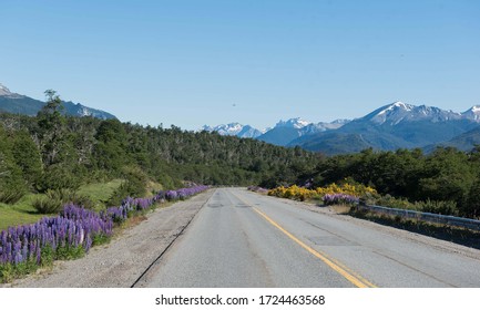 View Of The Montain Range Landscapes Of Argentinian Patagonia