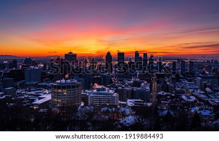 View of Montreal, Quebec, Canada, a frigid morning