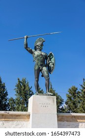 View Of Monument The Battle Of Thermopylae. Famous Places In  Greece. Ancient Monuments.