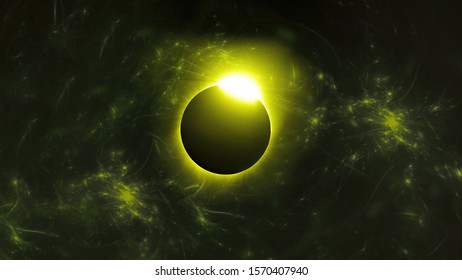 View of moon eclipse from space with outer in background. Elements of this image furnished by NASA. - Shutterstock ID 1570407940