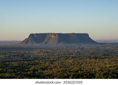 View of Morro do Chapéu (Hat Hill), a famous spot at Chapada das Mesas National Park - State of Maranhão, Brazil