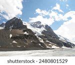 View of Mount Andromeda at the Columbia Icefield, located within the Canadian Rocky Mountains in Jasper National Park, Alberta, Canada.