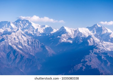 View Mount Everest Himalayan Mountain Range Stock Photo 1035080338 