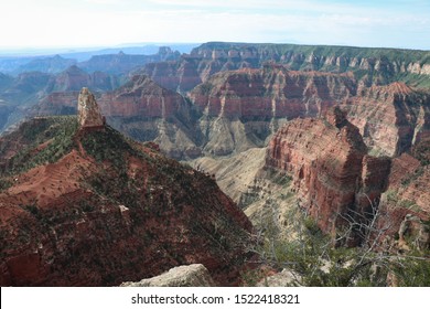 View Of Mount Hayden And Hancock Butte From Point Imperial At The Grand Canyon North Rim In Summer