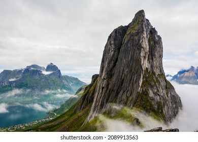 View from Mount Hesten on Iconic Mountain Segla 