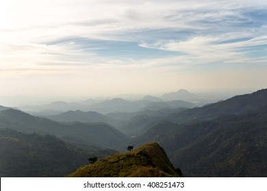 View from mount Little Adam's Peak. Mountain landscape in Sri Lanka.