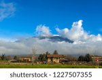 view of Mount Vesuvius in the clouds