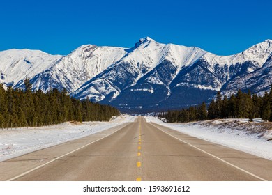 View Of Mount William Booth From Alberta Highway 11.