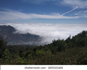 View of Mountain with Clouds