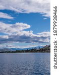 View at Mountain Lake with Dramatic Clouds in British Columbia, Canada.