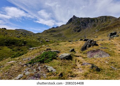 View Of A Mountain Landscape With A Cloudy Sky. Pic Du Midi D'Ossau