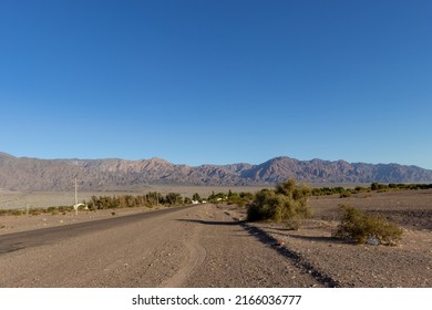 view of the mountain range road in the background.