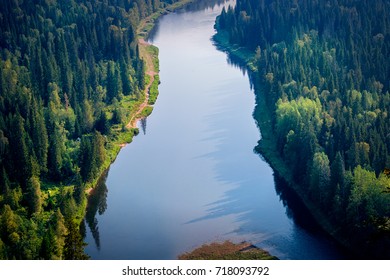 View from the mountain to the river