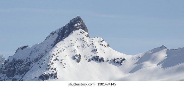 view of a mountain in winter