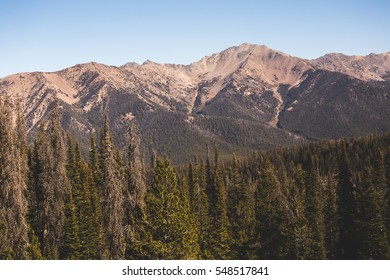 View Of Mountains And Forest At Galena Summit In Idaho, USA.