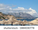 View of the mountains from Jaz Beach, Montenegro