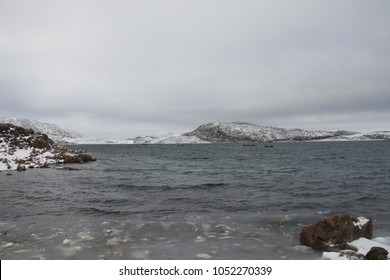 View Of The Mountains And Ocean From Cape Dorset, A Northern Inuit Community In Arctic Canada