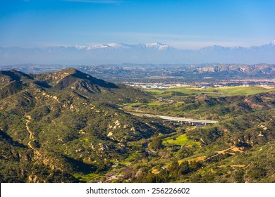 View Of Mountains From Top Of The World, In Laguna Beach, California.