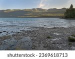 "View of Mountains and Whitefish Lake at Sunrise"
