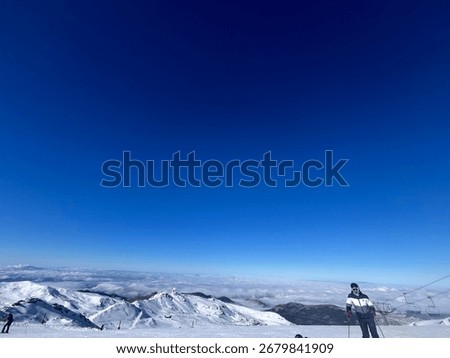 View from Mountaintop While Skiing
