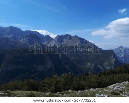 View of the mountaintops and clouds