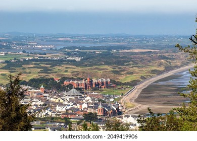 View From The Mourne Mountains Of Slieve Donard Hotel, Royal County Down Golf Course And Dundrum Bay