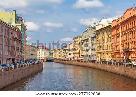 View of the Moyka river, St. Petersburg. Russia 