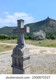 View from Mtskheta to Jvari Monastery (Mtskheta, Georgia)