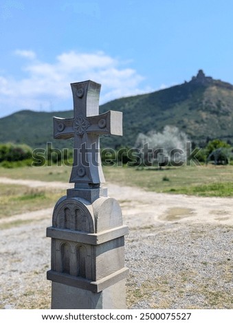 View from Mtskheta to Jvari Monastery (Mtskheta, Georgia)