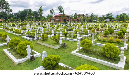 View of Muslim graveyard.