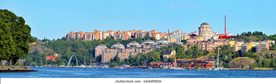 View Of Nacka Strand Buildings And Harbor