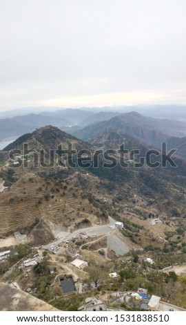 VIEW FROM NAINA DEVI TEMPLE  LOCATED IN ANANDPUR SAHIB, IN PUNJAB STATE, INDIA