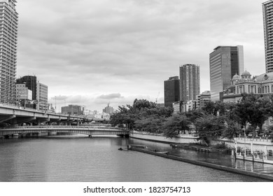 A view of the Nakanoshima office district in Osaka, Japan on September 25, 2020
