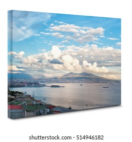 View of  Naples bay on canvas.