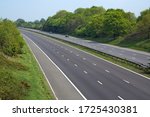 View of a nearly empty portion of the M5 motorway in Somerset during lockdown.