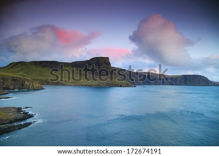 Similar – A big cloud hangs over a fjord