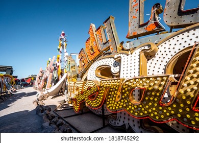 View of Neon museum . One of the most famous and unique place in term of musuem in the heart of Las Vegas , Nevada United States of America  - 20 Sep 2018