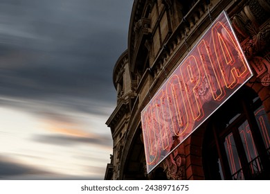 View of the neon sign 