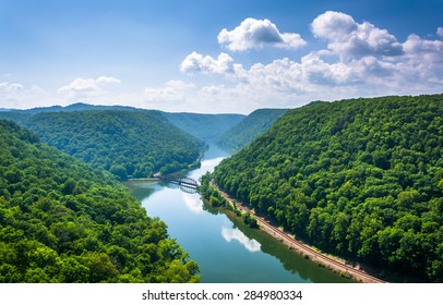 View Of The New River From Hawk's Nest State Park, West Virginia.