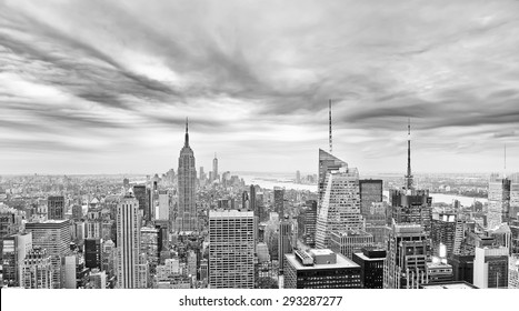 View Of New York City In A Cloudy Day