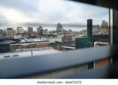 View Of New York City Roofs From Hotel Room Window