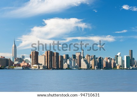 View of the New York from Hudson river; GPS information is in the file