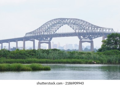 View Of The Newark Bay Bridge In Bayonne, New Jersey