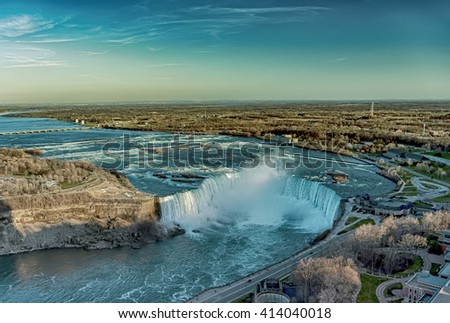 The view of the Niagara Falls, Ontario, Canada