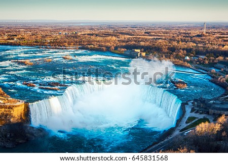 The view of the Niagara Falls, Ontario, Canada