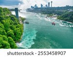 View of Niagara Falls from the Rainbow Bridge.