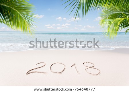 View of nice Christmas and  new year theme  tropical beach 