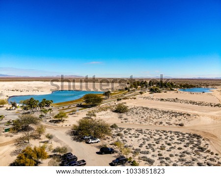 View of Nicklaus designed Islas Del Mar Golf Course in Cholla Bay, Puerto Penasco, Sonora, Mexico looking towards the Pinacate Biosphere