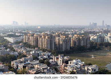 View Of Noida City From  The Roof Of A Multistory Building 